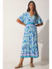 trendyol Kleid in Hellblau/ Weiß