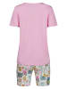 Skiny Pyjama in Rosa/ Weiß/ Blau