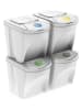 Joybos 4-delige afvalscheidingssysteem wit - 4x 25 l