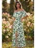 SOULSHAE Kleid in Weiß/ Grün
