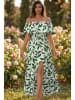SOULSHAE Kleid in Weiß/ Grün