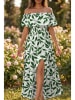 SOULSHAE Kleid in Weiß/ Grün