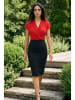 SOULSHAE Kleid in Rot/ Schwarz