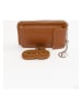 Lia Biassoni Leder-Handytasche "Cerca" in Hellbraun - (B)11 x (H)19 x (T)4 cm