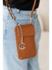 Lia Biassoni Leder-Handytasche "Cerca" in Hellbraun - (B)11 x (H)19 x (T)4 cm