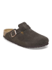 Birkenstock Leder-Clogs "Boston" in Braun - Weite S