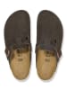 Birkenstock Leder-Clogs "Boston" in Braun - Weite S