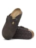 Birkenstock Leder-Clogs "Boston" in Braun - Weite S