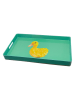 WD lifestyle Tablett "Duck" in Türkis/ Gelb - (L)34 x (B)34 cm
