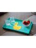 WD lifestyle Tablett "Duck" in Türkis/ Gelb - (L)34 x (B)34 cm