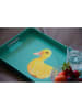 WD lifestyle Tablett "Duck" in Türkis/ Gelb - (L)34 x (B)34 cm