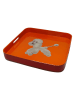 WD lifestyle Dienblad "Dog" oranje/wit - (L)34 x (B)34 cm
