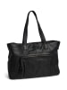 Pieces Leder-Weekender in Schwarz - (B)40 x (H)31 x (T)13,5 cm
