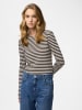 Pieces Longsleeve in Weiß/ Braun