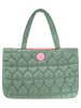 Zwillingsherz Shopper "Herzsteppung" in Grün - (B)50 x (H)35 x (T)13 cm
