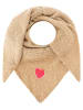 Zwillingsherz Dreieckstuch "Herz Patch" in Beige - (L)208 x (B)80 cm