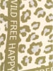 Zwillingsherz Dreieckstuch "HAPPY WILD FREE" in Grün/ Creme - (L)200 x (B)100 cm