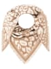 Zwillingsherz Dreieckstuch "Leo Fransen Kante" in Beige - (L)170 x (B)95 cm