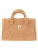 Zwillingsherz Shopper bag "Plush & Dachshund" w kolorze beżowym - 50 x 35 cm