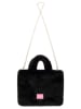 Zwillingsherz Henkeltasche "Plüsch" in Schwarz - (B)33 x (H)26 cm