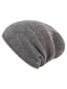 Zwillingsherz Kaschmir-Beanie in Grau