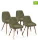 IDOMYA Essentials 4-delige set: eetkamerstoelen "Olivia" kaki - (B)47,5 x (H)79 x (D)54 cm