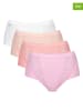 Sloggi Pełne figi high waist (4 pary) "Chic" w kolorze beżowo-jasnoróżowo-białym