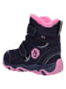lamino Leren boots donkerblauw/roze