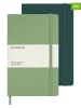 Moleskine 2er-Set: Linierte Notizbücher in Grün  