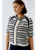 Oui Cardigan in Dunkelblau/ Creme