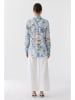 Oui Bluse in Hellblau/ Weiß