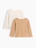 GAP 2er-Set: Longsleeves in Creme/ Hellbraun