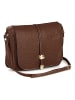 Anna Morellini Leder-Umhängetasche "Monte Avella" in Braun - (B)25 x (H)23 x (T)7 cm