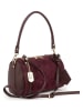 Anna Morellini Leder-Schultertasche "Tredia" in Bordeaux - (B)26 x (H)19 x (T)9 cm