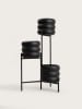Homla Blumentopf "Buuble" in Schwarz - (B)36 x (H)60 cm