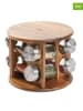 Homla 9tlg. Gewürzregal-Set ''Mooka'' in Hellbraun - (H)15 x Ø 19 cm 