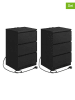 VASAGLE 2er-Set: Nachttische in Schwarz - (B)40 x (H)59 x (T)35 cm