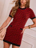 Milan Kiss Strickkleid in Rot/ Lila