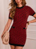 Milan Kiss Strickkleid in Rot/ Lila