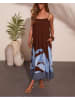 Milan Kiss Kleid in Braun/ Hellblau