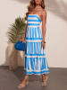 Milan Kiss Kleid in Creme/ Blau