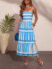 Milan Kiss Kleid in Creme/ Blau