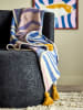Bloomingville Woondeken ''Arlie'' blauw/crème - (L)160 x (B)130 cm
