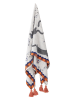 Bloomingville Wohndecke ''Missy'' in Weiß/ Orange/ Blau - (L)160 x (B)130 cm