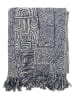 Bloomingville Koc "Bresso" w kolorze niebiesko-kremowym - 160 x 130 cm