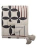Bloomingville Koc "Forma" w kolorze kremowo-czarnym - 160 x 130 cm
