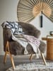 Bloomingville Koc "Forma" w kolorze kremowo-czarnym - 160 x 130 cm