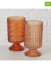Boltze 2er-Set: Windlichter "Taloa" in Orange - (H)17,2 cm