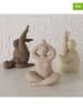Boltze 3er-Set: Dekofiguren "Yoga" in Beige/ Braun - (H)23 cm