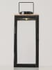 Boltze LED-Laterne "Kaeli" in Schwarz/ Hellbraun - (H)40,5 cm